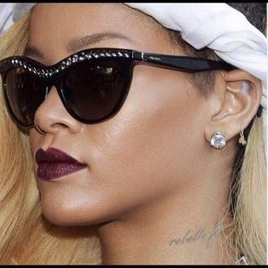 Prada Women's Black Jeweled Cat-Eye Sunglasses